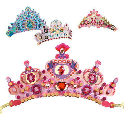 DJECO DIY Like A Princess Crown Craft Kit - Create Your Own Mosaic Tiara - Arts & Crafts for Kids - Fun & Creative for Family & Friends, Perfect for Gift for Children 5+ Years Girls & Boys