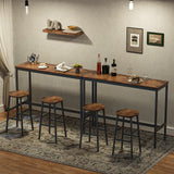 MAHANCRIS Bar Stools, Set of 2 Round Bar Chairs with Footrest, 24.4 Inch Kitchen Breakfast Bar Stools, Industrial Bar Stools, Easy Assembly, for MAHANCRIS