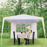 COBIZI 10x10 Pop up Canopy, Canopy Tent 10x10 Gazebos, Ez up Canopy 10x10 for Parties Outdoor Camping Party Event Shelter Sun Shade with 4 Sidewalls & Carry Bag 4 Stakes & Ropes & Sandbags, White COBIZI