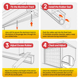Jin&Bao Garage Door Bottom Seal with Pre-drilled Aluminum Track Retainer Base Kit, Heavy Duty U+O Ring Combination Garage Door Weather Stripping Kit (10FT) Jin&Bao