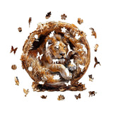 KAAYEE Wooden Puzzles for Adults, 3D Vision Effect Lion King Wooden Jigsaw Puzzles 200 PCS Unique Shape Advanced Wood Puzzle Adult, 3D Effect Flat Puzzle Birthday Gifts Family Game (M-11.4 * 11.4in) KAAYEE