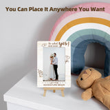 OXRUN Personalized Picture Frame, Wedding Gifts Wooden Photo Frame with Easel, 4x6 Picture Frame for Tabletop Display - He Asked, She Said Yes - A13 OXRUN