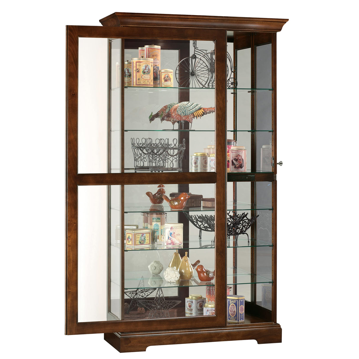 Howard Miller Debreu Curio Cabinet II - Hardwood Cabinet Wood Finish Home Decor Glass Display Cabinet Sliding & Lockable Glass Door - Storage Cabinet for Living Room, Bedroom or Dining Room Howard Miller