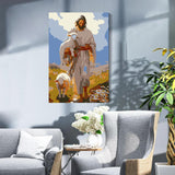 igoodom Paint by Numbers Kit for Adults with Frame and Easel, 20x30cm DIY Acrylic Painting on Canvas with Box, Jesus Paint by Number Set for Home Wall Decor igoodom