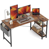 CubiCubi L Shaped Desk, 55 Inch Computer Desk with Reversible Storage Shelves Home Office Corner Desk Study Writing Table, Deep Brown CubiCubi