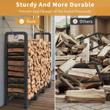 Mr IRONSTONE 4ft Firewood Rack Outdoor Indoor, Upgraded Heavy Duty Adjustable Fire Wood Rack Holds Up to 2600lbs, Fireplace Log Holder Wood Storage Mr IRONSTONE