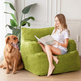 MAXYOYO Giant Bean Bag Chair, Stuffed Bean Bag Couch with Filler Large Living Room Bean Bag Chair for Adults, Big Lazy Sofa Accent Chair with Pocket Floor Chair for Gaming, Reading, Green MAXYOYO