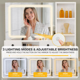 DWVO Large Vanity Desk with Mirror - RGB LED and Charging Station, Make up Vanity Mirror with 3 Lights Mode and Brightness Adjusted, Large Storage Space-10 Drawers, 3 Open Shelves, White DWVO