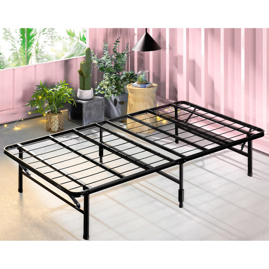 ZINUS SmartBase Tool-Free Assembly Mattress Foundation, 14 Inch Metal Platform Bed Frame, No Box Spring Needed, Sturdy Steel Frame, Underbed Storage, Black, Twin, Regular