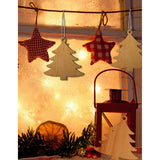 Pangda 20 Packs Wooden Christmas Tree Cutouts Embellishments Hanging Ornaments with 20 Packs Strings for Wedding, Craft, Christmas Decoration Pangda