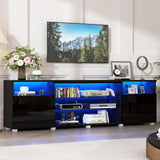 Vinctik 6&Fox Modern LED 80.7 inch TV Stand for 80/85/90 inch TV,High Glossy TV Entertainment Center with Storage Drawer,TV Stands for Living Room,APP RGB Light,Smart Modern TV Cabinet Vinctik 6&Fox