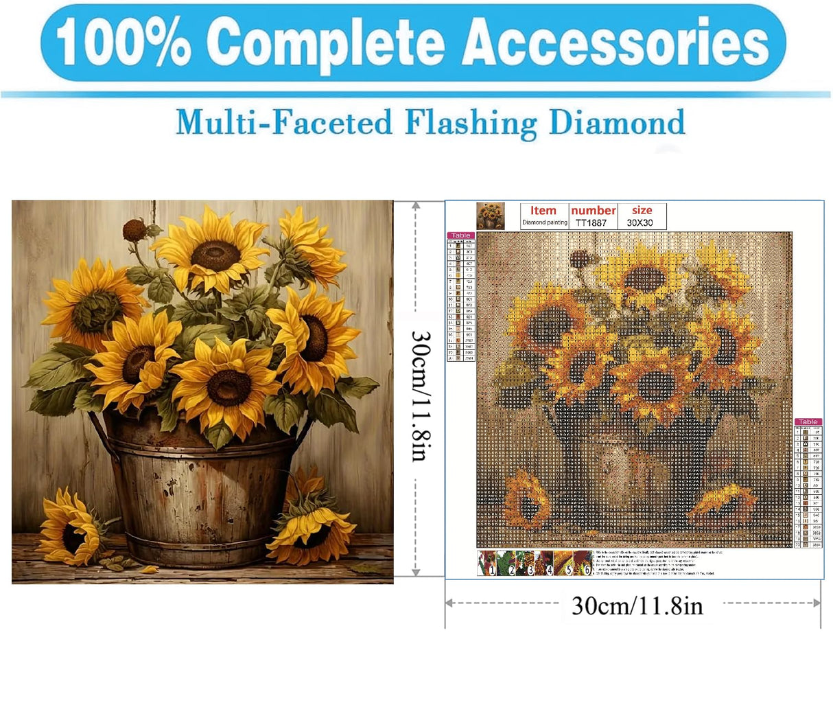 MOMDEDP Sunflowers Diamond Painting Kits for Adults,5D Sunflower Flowers Diamond Art Kits for Beginners,DIY Full Drill Diamond Gem Art with Painting Kits for Home Wall Decor 12 x 12 Inch MOMDEDP