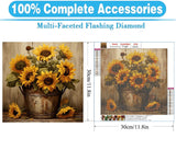 MOMDEDP Sunflowers Diamond Painting Kits for Adults,5D Sunflower Flowers Diamond Art Kits for Beginners,DIY Full Drill Diamond Gem Art with Painting Kits for Home Wall Decor 12 x 12 Inch MOMDEDP