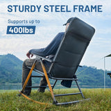 TIMBER RIDGE Oversized Folding Rocking Camping Chair, Padded Outdoor Rocker with High Back, Portable Outdoor Chair for Patio, Garden, Lawn, Supports up to 400 lbs, Blue TIMBER RIDGE