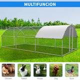 NUGRIART Large Metal Chicken Coop, Outdoor cage Run with Waterproof and Anti-UV Cover, Dome Roof Walk-in Poultry Cage Rabbit Duck House for Outside, Backyard and Farm. NUGRIART