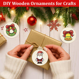50 PCS Wooden Christmas Ornaments, 3 Inch DIY Wood Ornament for Crafts, Unfinished Wood Ornament to Paint, Blank Round Wooden Ornaments, Make Your Own Paintable Wood Slice MOWPOG