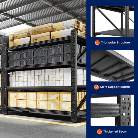 Yizosh Garage Shelving Unit, 3000LBS Storage Shelves, Metal Shelving Adjustable Storage Shelves Heavy Duty, Suitable for Garage, Supermarket, Warehouse, 48" W x 24" D x 70" H Yizosh