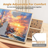 Lafati 1500 Piece 2-in-1 Tilting & Rotating Jigsaw Puzzle Board with Drawers，35"x27" Adjustable 5 Angle Puzzle Board with Cover & 4 Puzzle Sorting Trays, Gifts for Puzzle Lovers Lafati