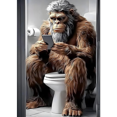 MXJSUA Bigfoot Diamond Painting Kits for Adults, 5D Diamond Art Kits for Beginners, DIY Full Round Drill Picture with Diamond for Home Wall Decor, 12x16 Inch