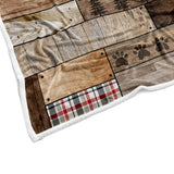 Torich Rustic Farmhouse Throw Blankets, Cabin Hunting Deer Bear Sports Cozy Warm Bed Couch Blanket, Country Wooden Hunting Camping Forest White Fleece Flannel Throws to Decorate The Room and Bedroom Torich