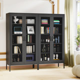 COFaR Metal Mesh Cabinet with 2 Mesh Doors and Adjustable Shelves, Versatile Storage for Kitchen, Laundry Room, Living Room, Office, Curio Display (72" Black) COFaR