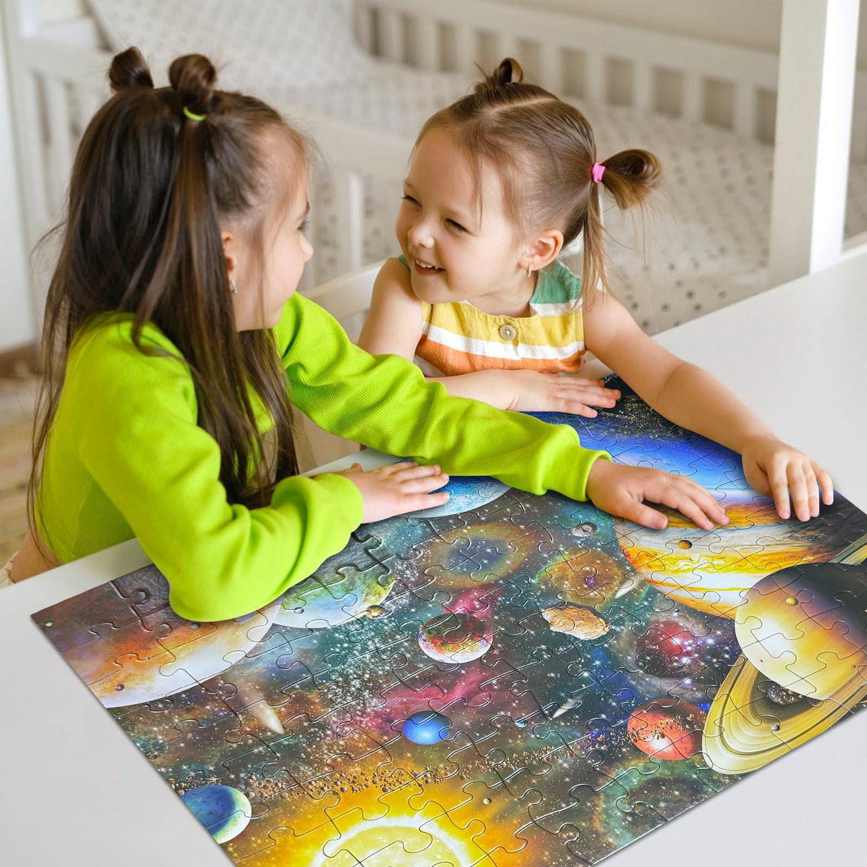 Nattork Jigsaw Puzzles 100 Pieces for Kids Youth Families (Space Traveler, Solar System) Pieces Fit Together Perfectly Nattork