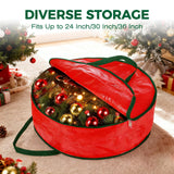 DeckTheHalls Christmas Wreath Storage Container, 2-PACK Waterproof Christmas Storage with Secure Zipper, Reinforced Carry Handles, Year-Round Protection for Christmas Garland & Holiday Decor (36 Inch) DeckTheHalls