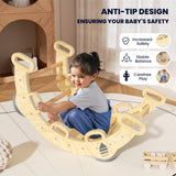 BlueWood 2025 8 in 1 Pikler Triangle Climbing Set Toddler Toys Indoor Baby Jungle Gym Climber Playground for Kids - Natural Wood BlueWood