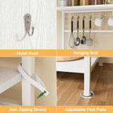 LegacyAmerhome Bakers Rack with Storage, 7-Tiers Large Bakers Rack with Power Outlet, Kitchen Microwave Stand Cabinet, Coffee Bar Cabinet with Storage Shelf, for Kitchen Living Room Pantry, White LegacyAmerhome