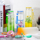 AGH Sublimation Glass Tumblers,16OZ Colored Frosted Glass Cups with Carrying Handle Lid,Different Color Gradient Glass Cups,Suitable for Milk, Soda, Juice, Drinks,Easy to Carry（12 PACK） AGH