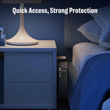 ADIMO Handgun Safe, Sturdy Steel Keypad Hidden Gun Safe, Single Gun Safe for 3-Way Drop-Down Install, Light&Silent Mode Quick Access Gun Safe for Car Desk Bedside Use, Keep Kids from Firearms Key Lock ADIMO