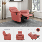 Lexicon Swivel Glider Recliner Chair, Comfy Nursery Glider, Top Grain Leather Match Recliner, Manual Reclining Chair for Living Room/Office/Apartment, Red Lexicon