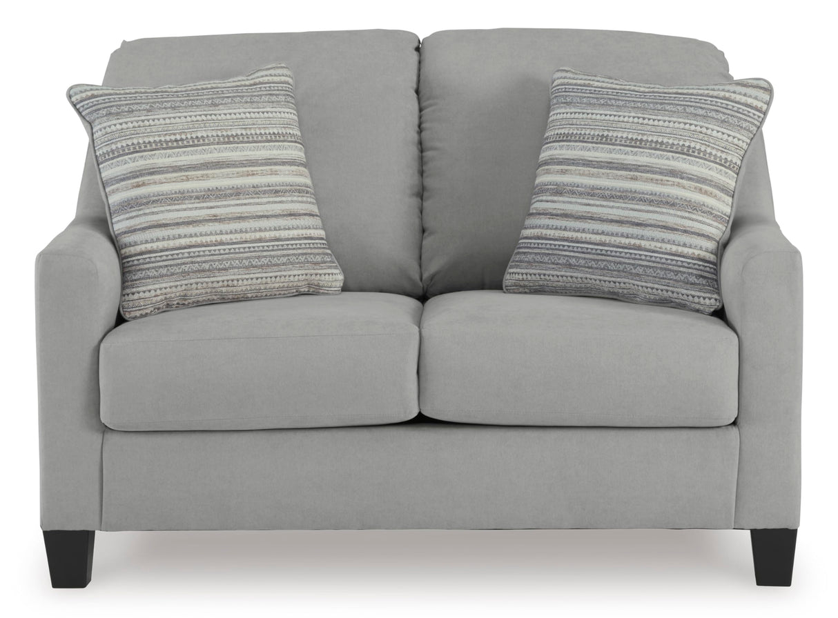 Signature Design by Ashley Adlai Casual Loveseat with 2 Toss Pillows, Light Gray Signature Design by Ashley