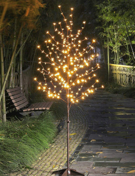 Lightshare 6.5FT 208 LED Cherry Blossom Tree, Lighted Artificial Tree for Decoration Inside and Outside, Home Patio Wedding Festival Christmas Decor LIGHTSHARE