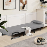 TYBOATLE Folding Chair Bed, Comfy Convertible Sleeper Sofa, 5 in 1 Folding Bed with 5-Position Adjustable Backrest & Pillow, Floor Single Chairs, Cozy Futon Chair for Small Spaces, Office (Light Grey) TYBOATLE