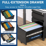 AFAIF 3 Drawer Mobile File Cabinet with Lock, Rolling File Cabinet for Home Office, Under Desk Small File Cabinet, Metal Vertical Black Filing Cabinet for Legal/Letter/A4 File, Black AFAIF