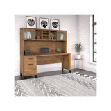 Bush Business Furniture Somerset Office Desk with Drawers and Hutch, 72W, Fresh Walnut Bush Business Furniture