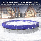 【New Upgrade】 Winter Pool Cover 18 ft Round for Above Ground Pools, Extra Thick Durable Above Ground Swimming Pool Protection Cover, Encryption Grommets,Cold and UV Resistant with Premium Winch,Cable WLLEYAY