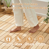 bingaai 10 Pcs Cedar Wood Interlocking Deck Tiles 12" x 12", Cedar Sauna Floor Mat Natural Finish, Wooden Floor Tiles for Balcony, Backyard, Sauna, Patio, Spa Floors, Indoor and Outdoor Use bingaai