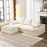 98.4" Cloud Modular Sectional Couch with Chaise,L-Shaped Modern Upholstered Sofa with Deep Seat,Corduroy Sectional Couches for Living Room and Bedroom,No Assembly Required(Beige) XSZD