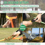 LUKETURE Triangle Camping Hammock, 13ft Multi Person Hammocks Max 1100 lbs for Outdoor Relaxing, Extra Large Hammock w/Ratchet/Webbing Straps (13ft-Triangle Camping Hammock) LUKETURE