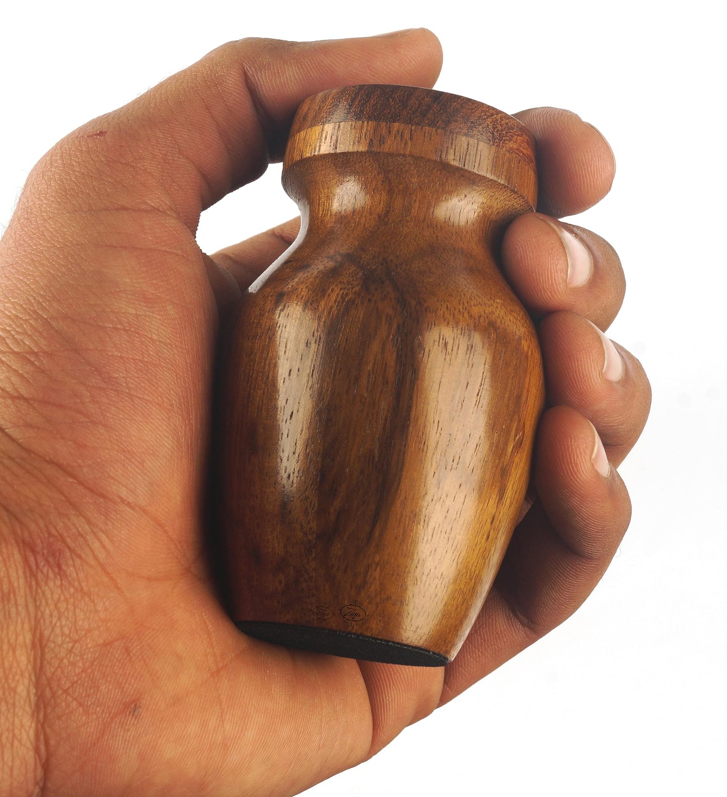 ZIYA Wooden Small Keepsake Cremation Urn for Human Ashes with black Velvet Case - Memorials Mini Sharing Personal Funeral Urn for Pet or Human Ashes Token - WoodArtSupply