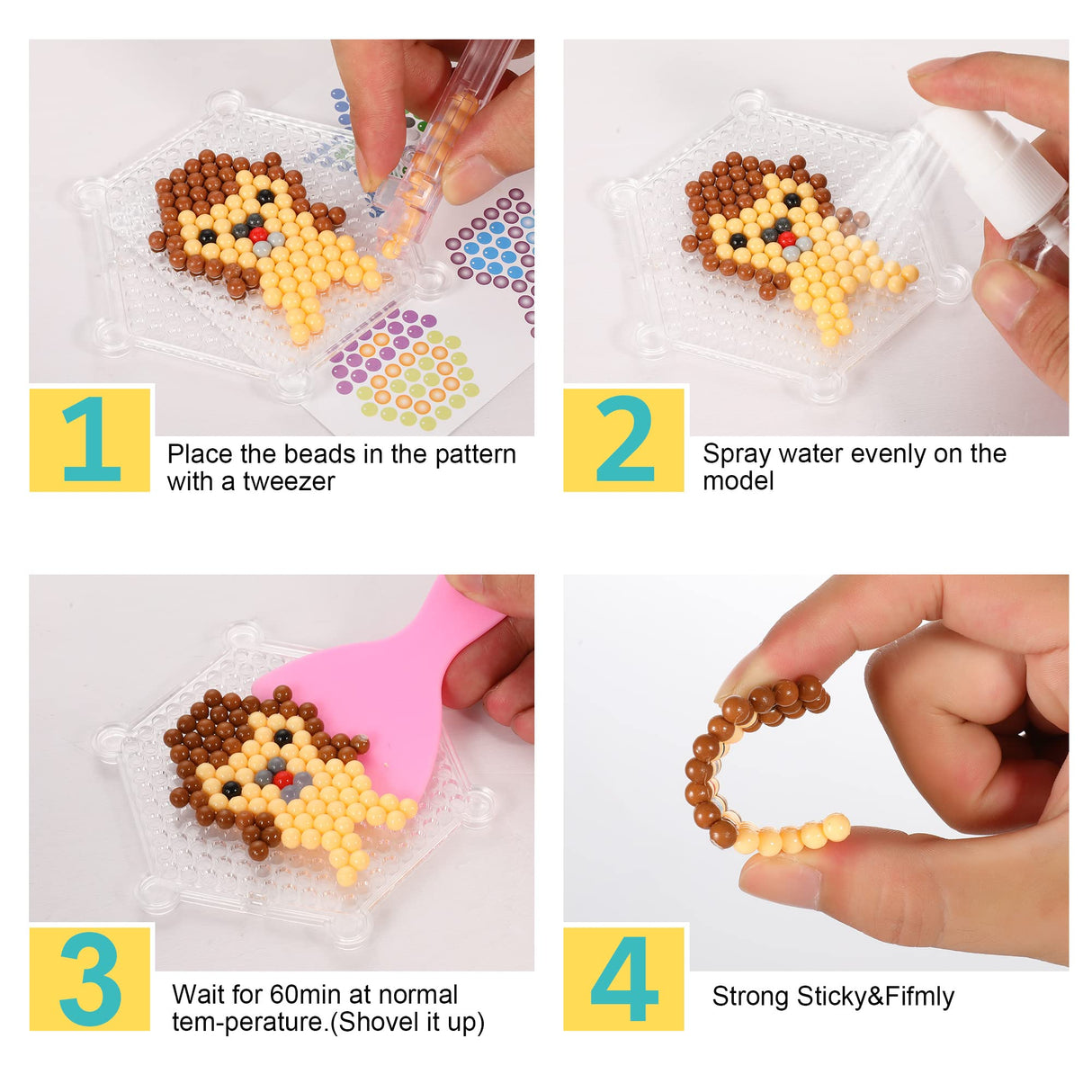 Eenua Non-Iron Fuse Beads Kit 3220 Pcs Beads in 32 Colors Unlimited Creativity Starter Kit Eenua