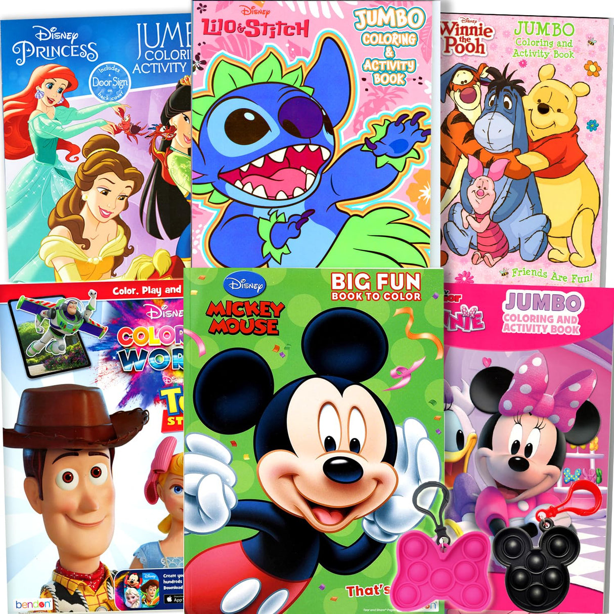 Disney Classics Coloring Book Set for Kids – Bulk Activity Coloring Books Includes Mickey Mouse, Minnie, Princess Featuring Activities, Mazes, Games, Puzzles, and More Bendon