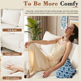 Homall Sofa for Living Room, Couch with Convertible Chaise, 3 Seat L-Shaped Sofas, Comfy Corduroy Couches for Apartment, Small Space, Cream Homall