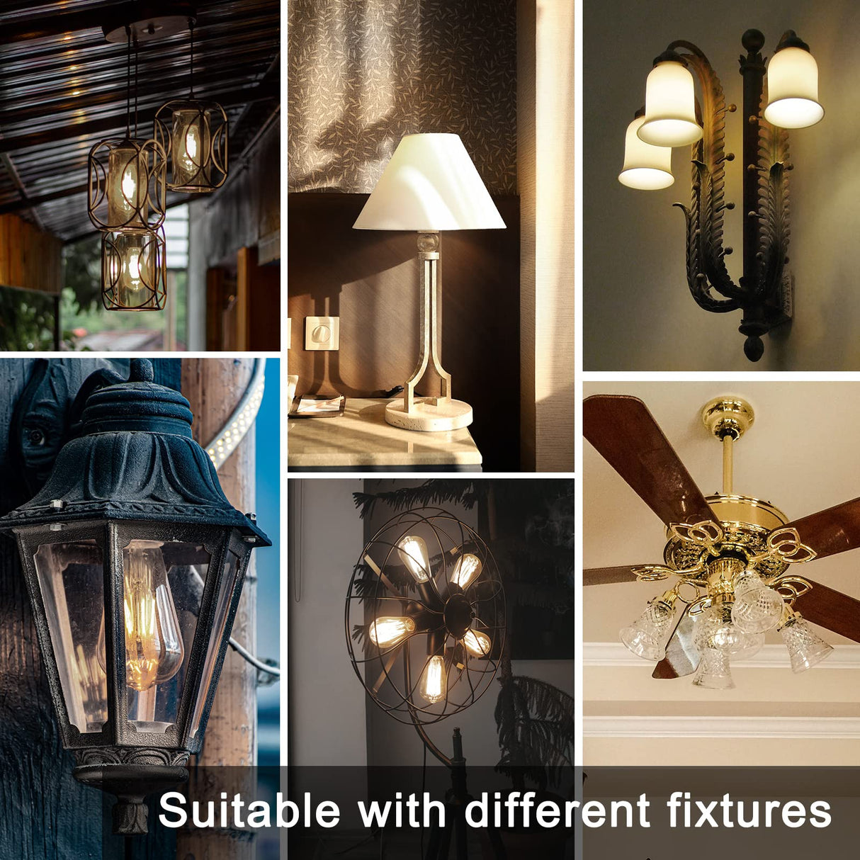 TJOY 12 Pack Vintage 8W ST58 LED Edison Light Bulbs, Dimmable, 60W Equivalent, 800Lumens, 2700K Warm White, E26 Base LED Filament Bulb, CRI80+, Antique Glass Style for Home, Bedroom, Office, Farmhouse TJOY