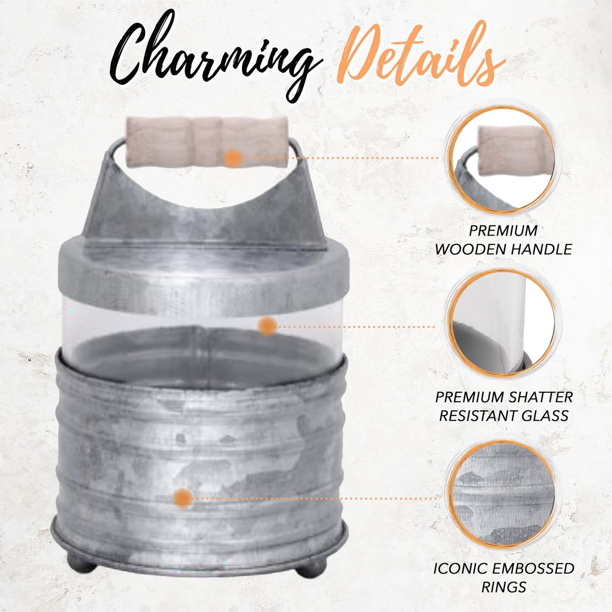 Autumn Alley Galvanized Bathroom Apothecary Jars Set, Farmhouse Bathroom Jars Qtip Holder Glass Dispenser- Rustic Vanity Organizer with Lids for Cotton Balls, Swabs, Rounds, Bath Salts 2-Glass Jars Autumn Alley