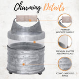 Autumn Alley Galvanized Bathroom Apothecary Jars Set, Farmhouse Bathroom Jars Qtip Holder Glass Dispenser- Rustic Vanity Organizer with Lids for Cotton Balls, Swabs, Rounds, Bath Salts 2-Glass Jars Autumn Alley