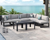 NICESOUL 8 Piece Extra Large Modern Aluminum Outdoor Sofa, 29" Deep Wide Seating, 500 lbs Durable Sectional Set for Heavy People, Rust Resistant Patio Furniture Set for Backyard Poolside, Light Gray NICESOUL