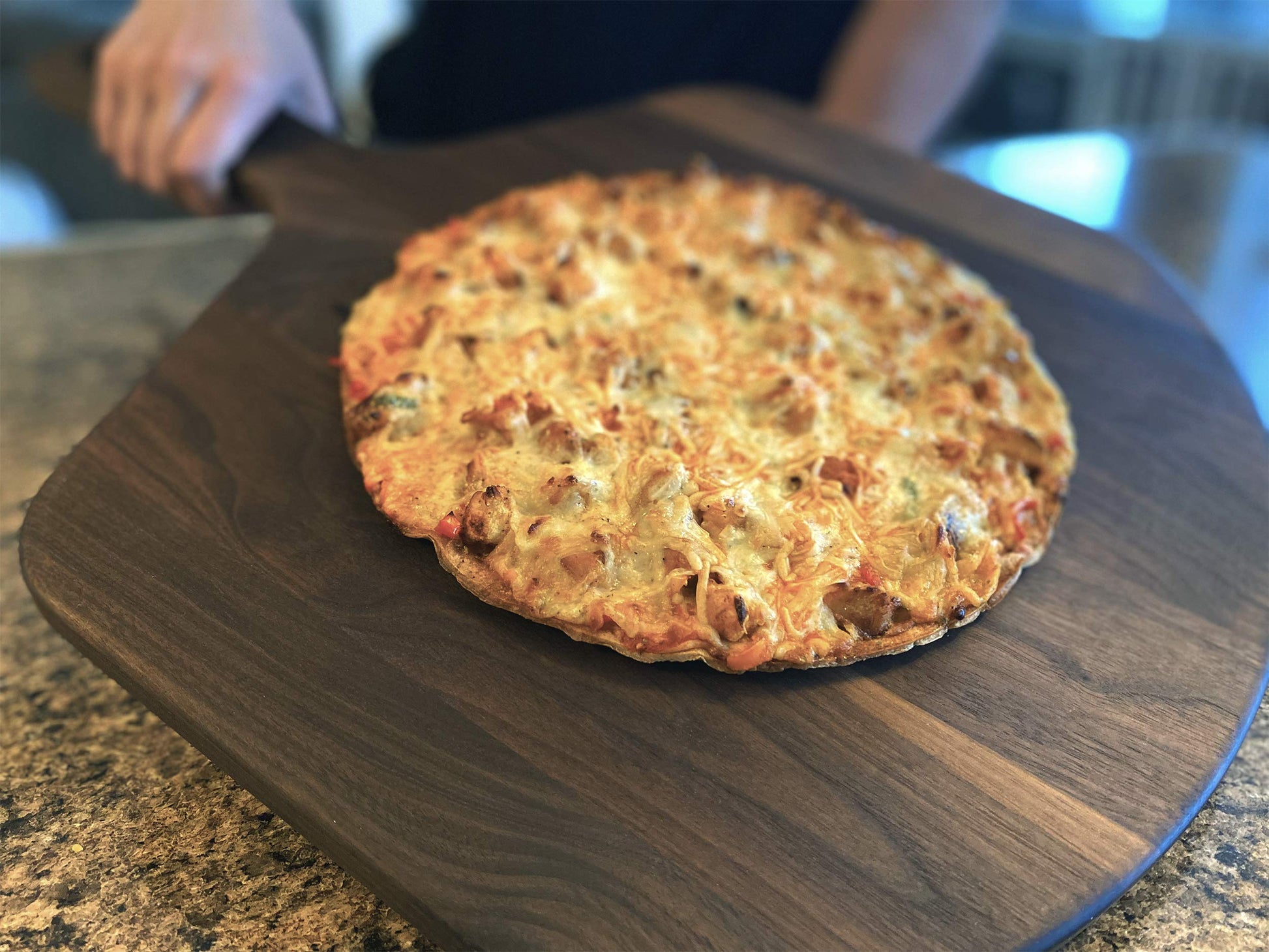 Personalized Pizza Peel, Large 22" x 16" Walnut American Hardwood, Personalized Pizza Board, Custom Engraved Pizza Paddle, Pizza Shovel, Wood Pizza Peel Made in the USA - WoodArtSupply